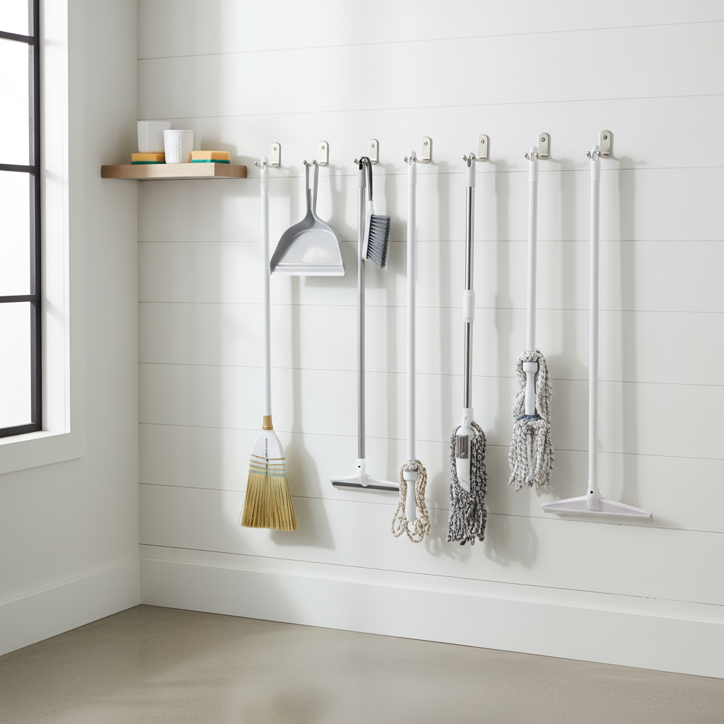 Wall Mounted Mop Broom Holder Organization Ideas on a Budget: How to Get a Clutter-Free Cleaning Closet Without Spending a Fortune