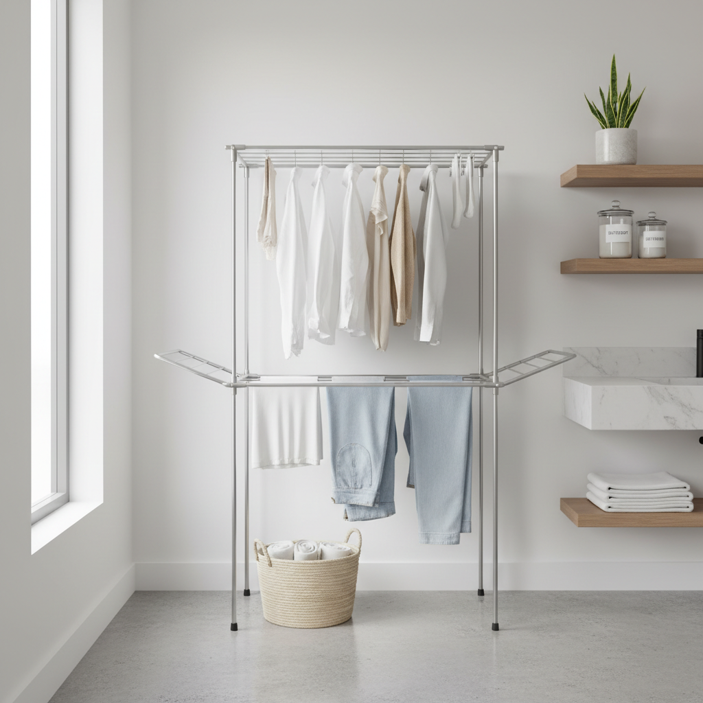 How Much Floor Space You Trade for Faster Drying on a Natural Laundry Drying Rack