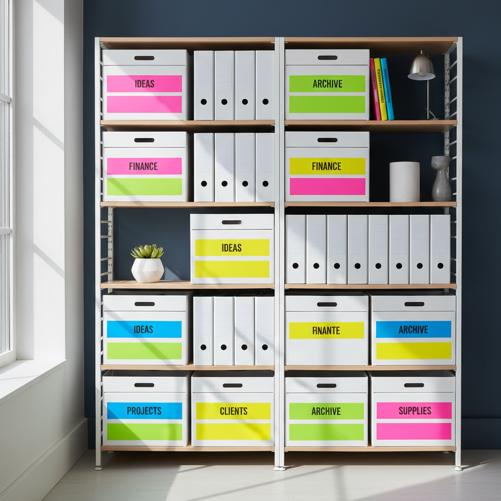 Neon Fluorescent Label Sticker Fixes That Worsen Readability: How Far to Push Color Contrast in Home Office Organization