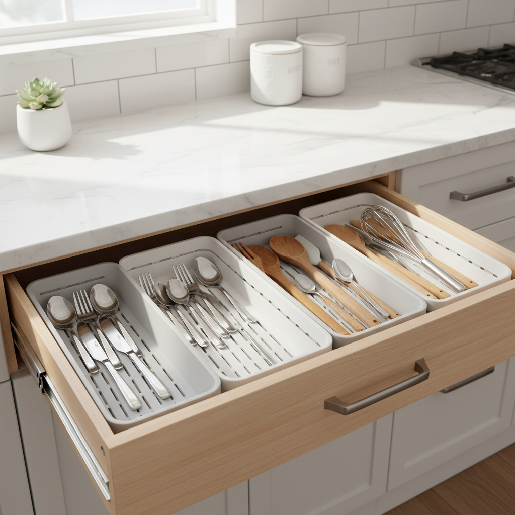 Small Space, Big Payoff: How to Use an Adjustable Drawer Organizer in Your Kitchen and Desk