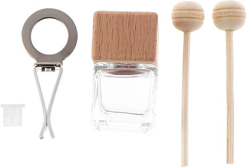 10 Pack, 8ml Clear Glass Car Air Freshener Perfume Clip Diffuser, Empty - Image 2