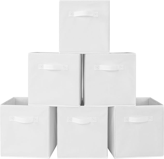 Stero 13x13x13 Inch Fabric Storage Bins 6 Pack Fun Colored Durable Storage Cubes by Stero