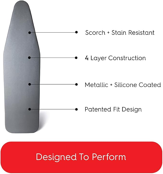 TIVIT Ironing Board Cover 20 x 60, Made in Italy. Pro Grip Pad Covers w/3 - Image 9