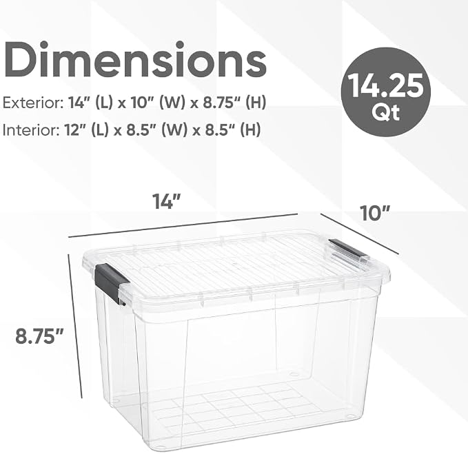 Superio Storage Bins with Lids, Stackable Totes, BPA Free, Odor Free, Organizer - Image 2