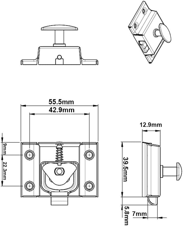 QCAA Oval Turn Cabinet Latch, for Cupboard & Other Furniture, Brass Plated - Image 3