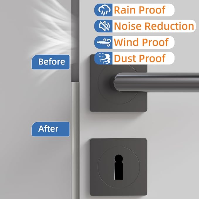 Wedge-Shape Window Weather Stripping Door Frame Seal Strip 196” Black, Upgrade - Image 5