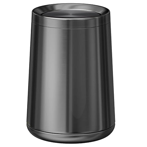 10 L/2.6Gallen, Swing Lid Trash Can, Brushed Stainless Steel Garbage Can by LEASYLIFE