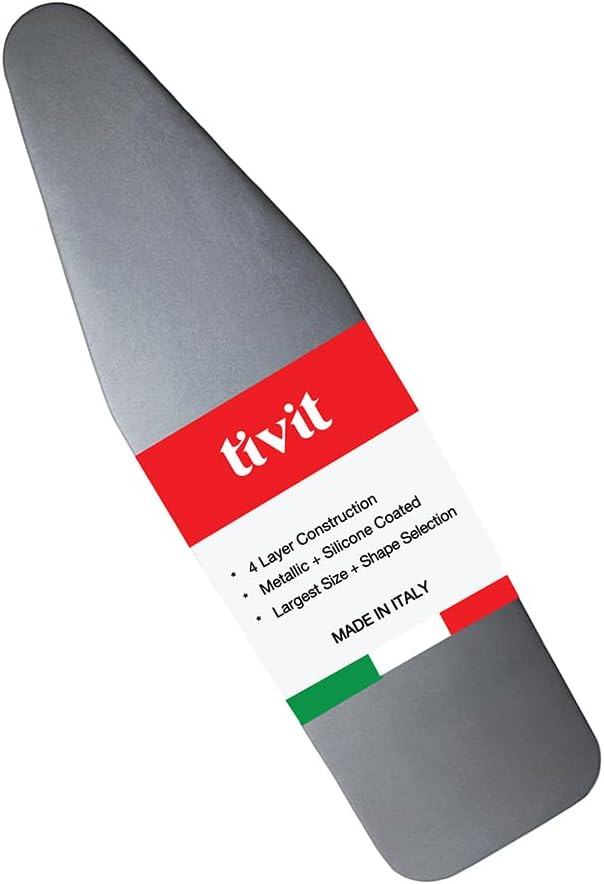 TIVIT Ironing Board Cover 18 x 50, Made in Italy. Pro Grip Pad Covers w/3 by TIVIT