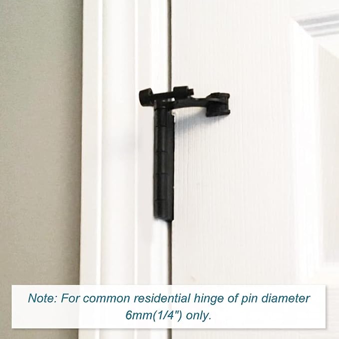 4 Pack Hinge Pin Black Door Stopper, Adjustable Heavy Duty Hinge Pin Door Stop - Image 4