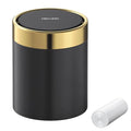 Mini Trash Can with Lid, Desktop Small Trash Can Recycling Bin Cute Metal by Mbillion