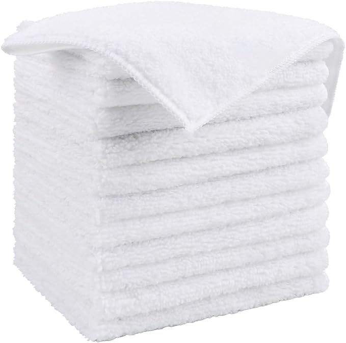 HOMEXCEL White Microfiber Cleaning Cloth, 12 Pack Premium Microfiber Towels by HOMEXCEL