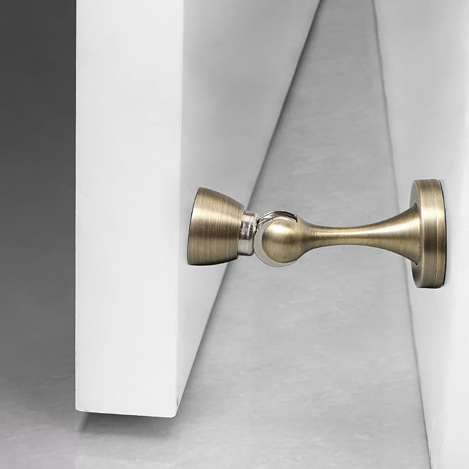 YAGU Door Stopper 4 Pack Magnetic Door Stops, Zinc Alloy Brushed Bronze Door - Image 2