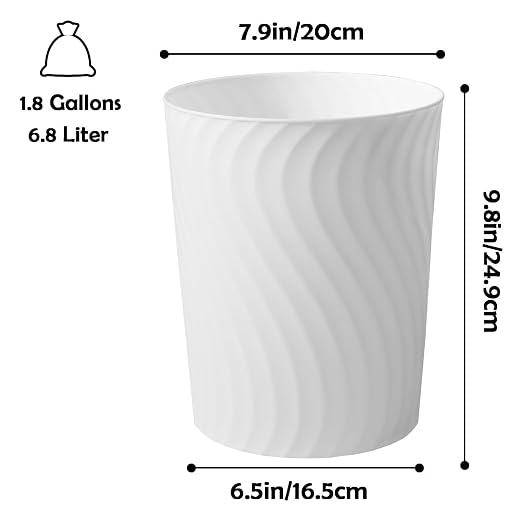 YGJT Small Trash Can, 3 Pack 1.8 Gallons Bathroom Trash Can, Slim Waste Basket - Image 9