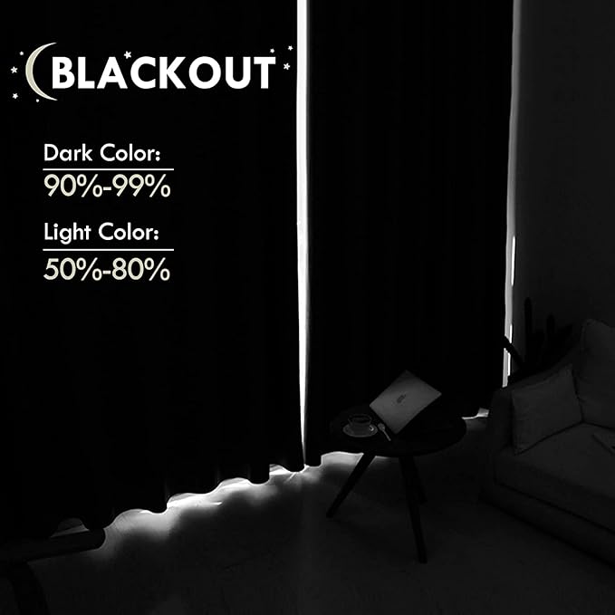DWCN Blackout Curtains – Thermal Insulated, Energy Saving & Noise Reducing - Image 3