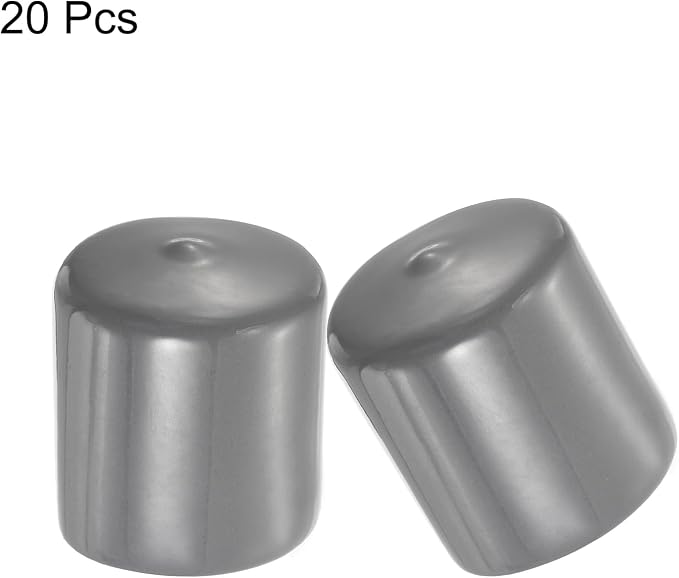 uxcell 20pcs Rubber End Caps 38mm ID Vinyl Cap Cover Screw Protectors Dark Grey - Image 2