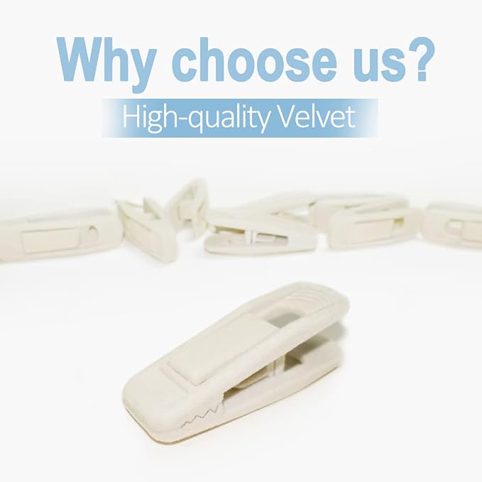 Beige Velvet Hangers, Non-Slip Velvet Clips - Image 3