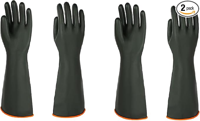 Heavy Latex Chemical Resistant Gloves by GOLVESHELPYOUIMPROVELIFE