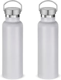 Neihepal 20 oz Insulated Water Bottles Bulk 2 Pack, Stainless Steel Double Wall by Neihepal