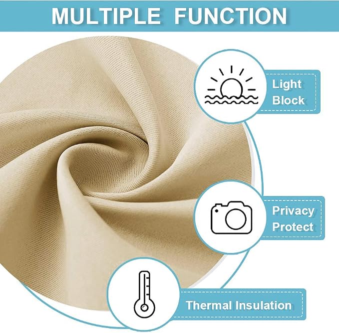 RYB HOME Thermal Insulated Small Window Curtains Short Drapes - Image 6