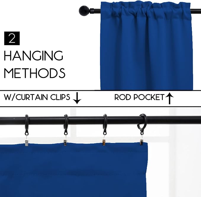 Pickluc Cafe Curtain 36 Inches Long, Rod Pocket Kitchen Curtain, Short Blackout - Image 2