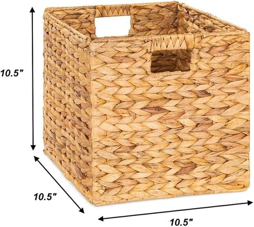 10.5 x 10.5 Storage Cubes – Water Hyacinth Wicker Baskets - Image 2