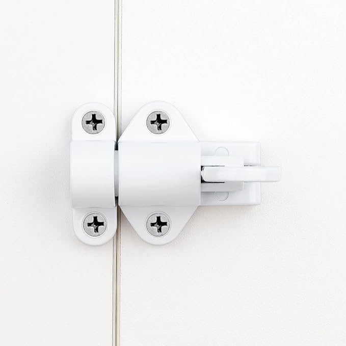 6 Packs Self-Closing Latches，White Spring Door Lock，Resilient Bolt Latch - Image 4