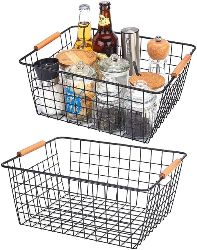 LeleCAT Large black wire baskets by LeleCAT