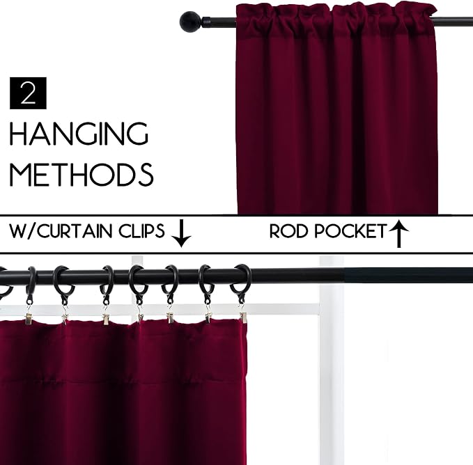 Pickluc Cafe Curtain 30 Inches Long, Rod Pocket Kitchen Half Window Curtain - Image 2
