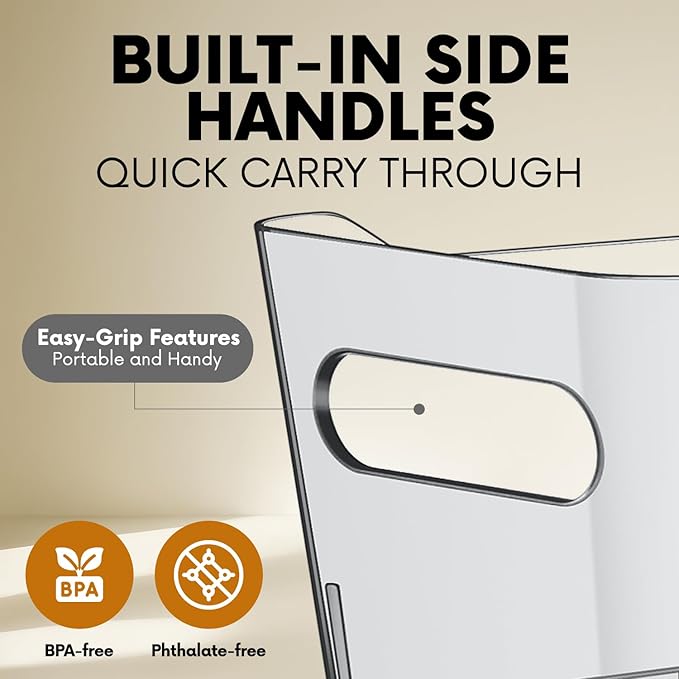 Small Clear Plastic Storage Bins, Fridge Organizer, Cabinet Organizers - Image 3