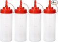 Condiment Squeeze Bottles Ketchup Dispenser, 4 Pack 12oz Squeeze Bottles by Katfort
