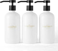 Shampoo and Conditioner Dispenser Set of 3, Refillable 21oz Shampoo Bottles by Janxinmakeyouloveyourhome
