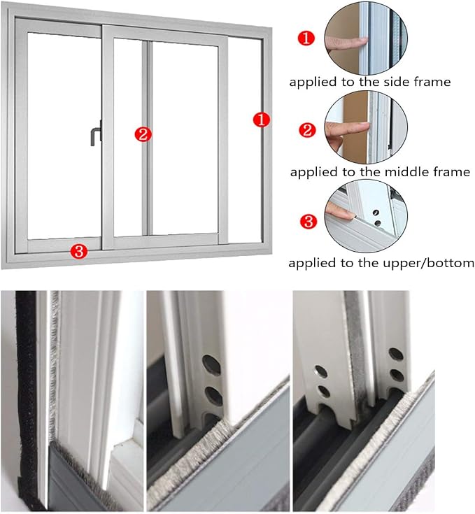 Brush Weather Stripping for Windows/Doors Frame Side, Pile Self Adhesive - Image 5