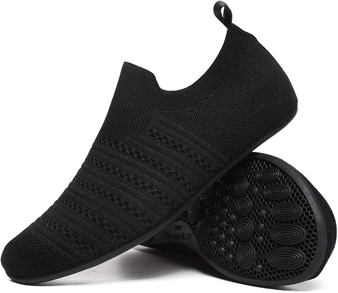 QZKDM Lightweight Slip on Grip Indoor House Slippers Barefoot Non Slip Home by QZKDM