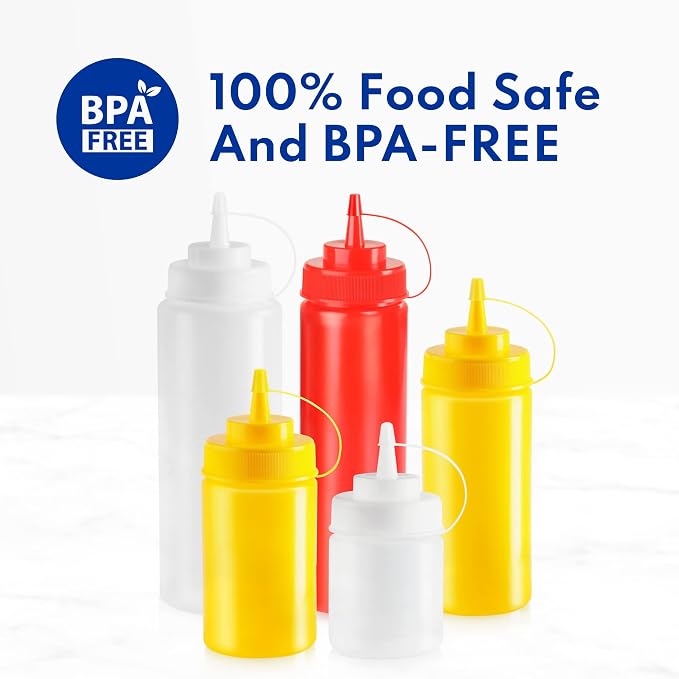 New Star Foodservice Squeeze Bottles, Wide Mouth, 32 oz - Image 8