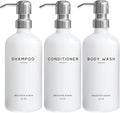 White Shampoo and Conditioner Dispenser Set by Brighter Barns by BrighterBarns