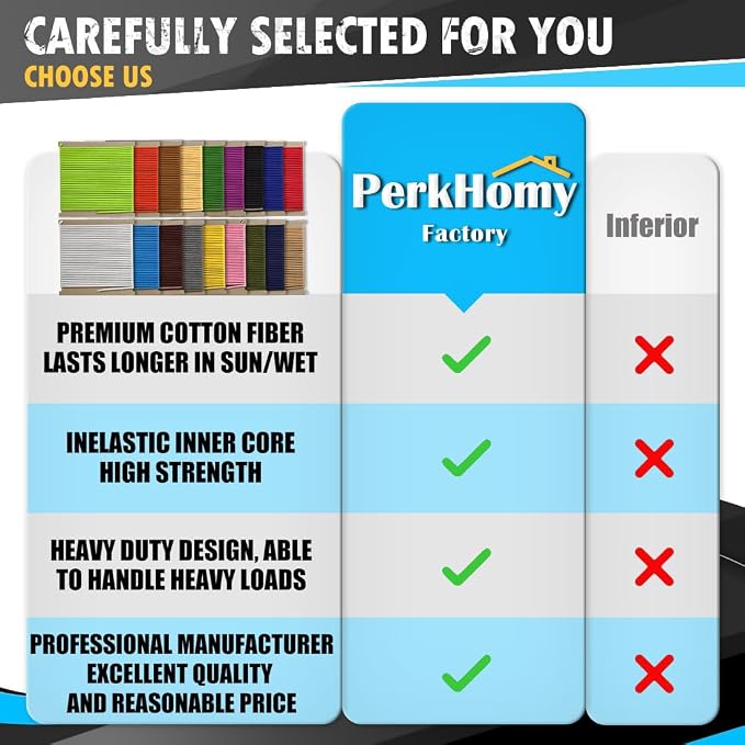 PerkHomy 500lb Cotton Rope 3/16" 50 ft Multi Purpose Utility Diamond Braided - Image 4