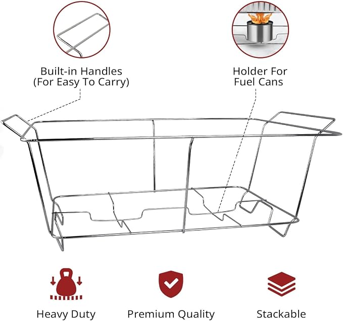 12 Pack Chafing Wire Rack Buffet Stand Chrome Frame - Image 8