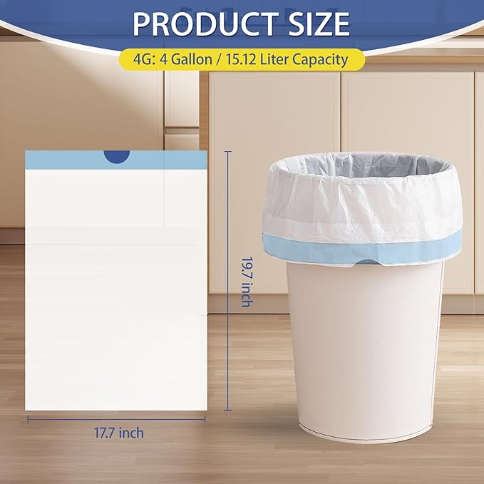 150 Count 4 Gallon Trash Bags Drawstring - Image 3
