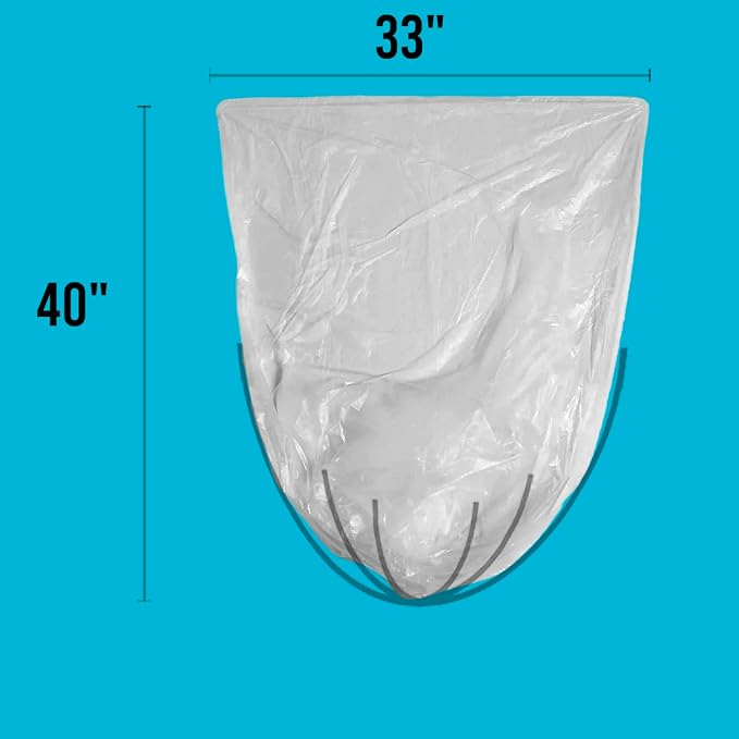 33 Gallon Trash Bags, Heavy Duty Clear Plastic Recycling Bags, Construction - Image 3