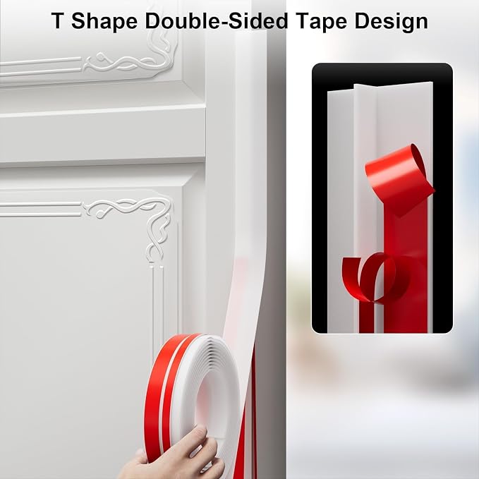 T-Shaped Door Draft Stopper, 1.97 in x 10 Ft Silicone Seal Strip - Image 3