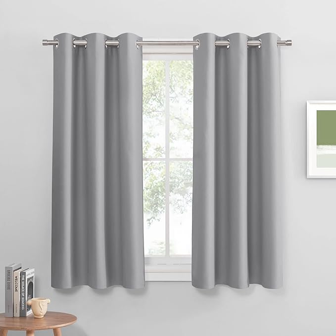 PONY DANCE Short Silver Grey Curtains by PONYDANCE