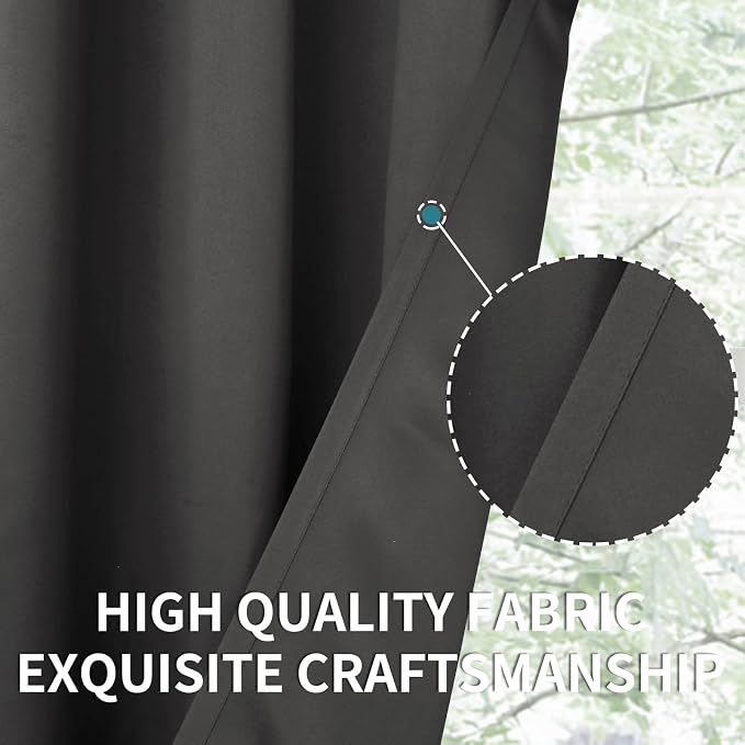 BGment Dark Grey Half Window Curtains 30 Inches Length - Image 6