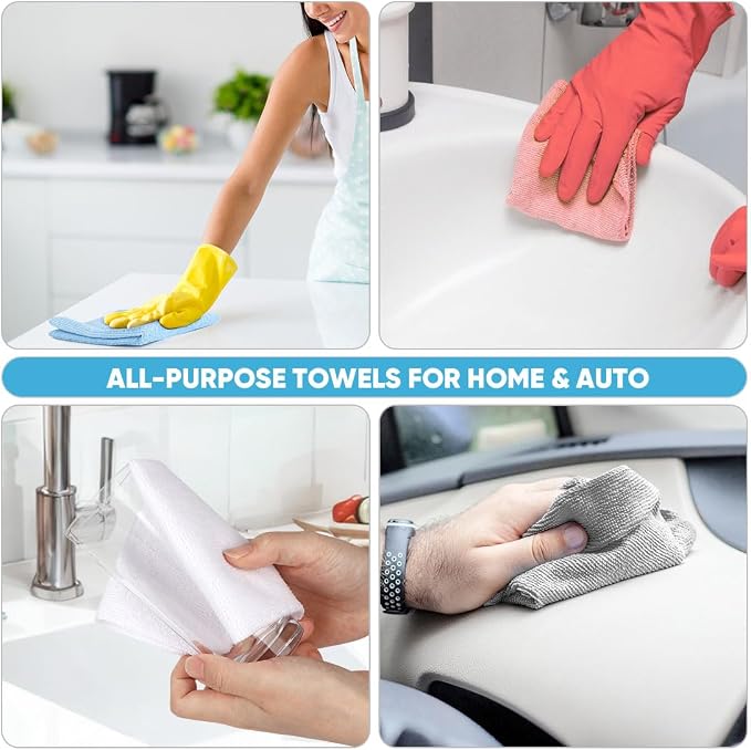 AIDEA Microfiber Cleaning Cloth Roll, Shop Towels 55 Sheets, Washable Shop Rags - Image 5