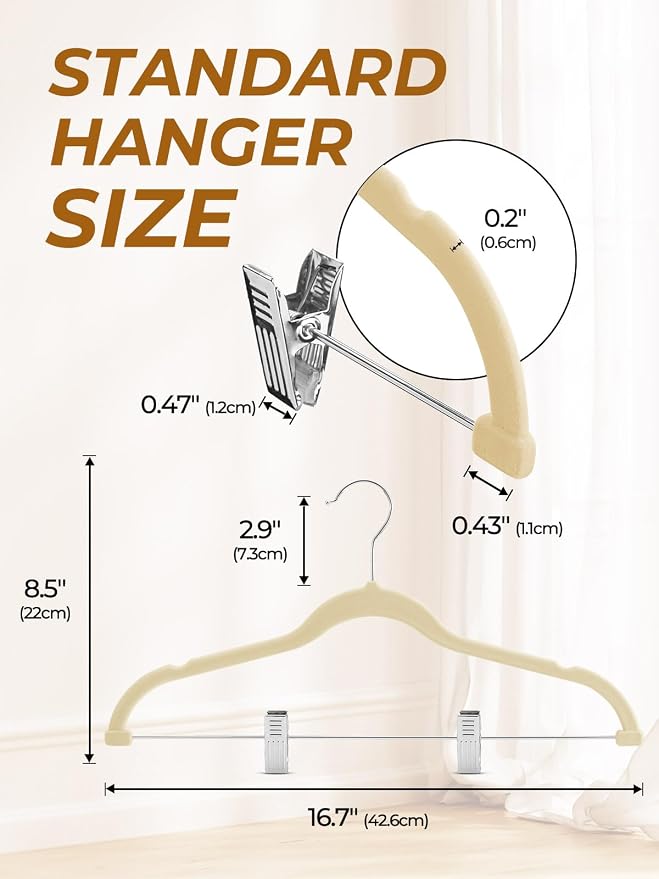 HOUSE DAY Velvet Skirt Hangers 12 Pack, Space Saving Slim Shorts Hanger - Image 8