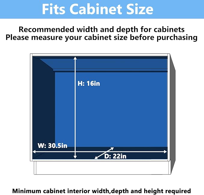 LOVMOR 2 Tier Individual Pull Out Cabinet Organizer 30" W x 21½" D, Slide Out - Image 4