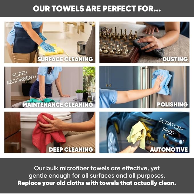 Microfiber Wholesale 16" x 16" All Purpose Microfiber Towels - Image 6