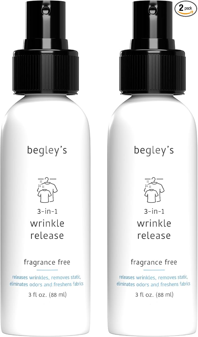 Begley's 3-in-1 Wrinkle Remover, Quick Fix Wrinkle Release, Static Cling Remover by Begleys
