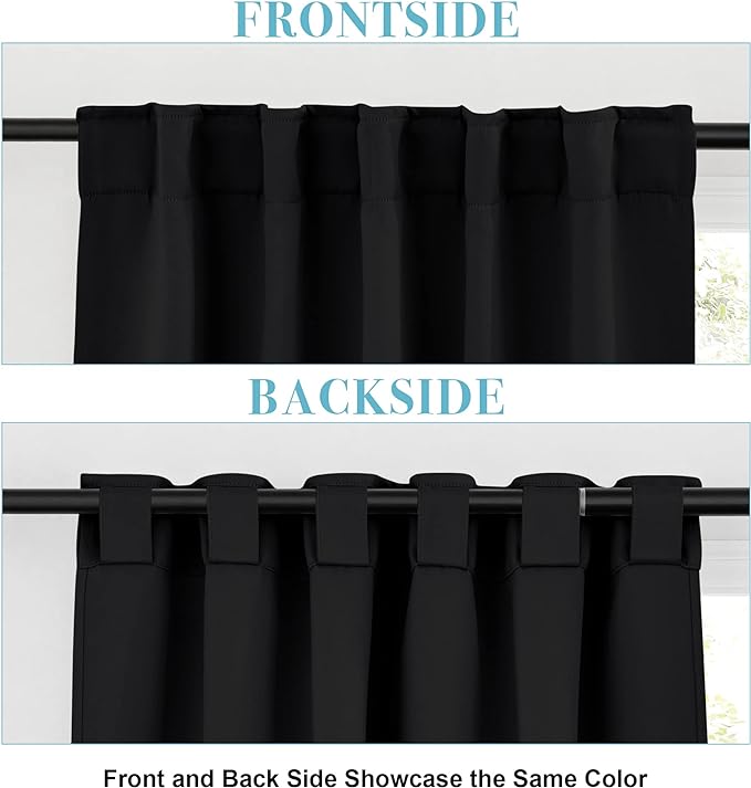 RYB HOME Blackout Curtains 80 inches Long Thermal Insulating Large Window - Image 3