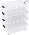 25 Quart Clear Under Bed Storage Container by Knifefish