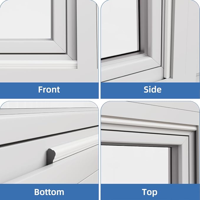 Wedge-Shape Window Weather Stripping Door Frame Seal Strip 118” White, Upgrade - Image 8